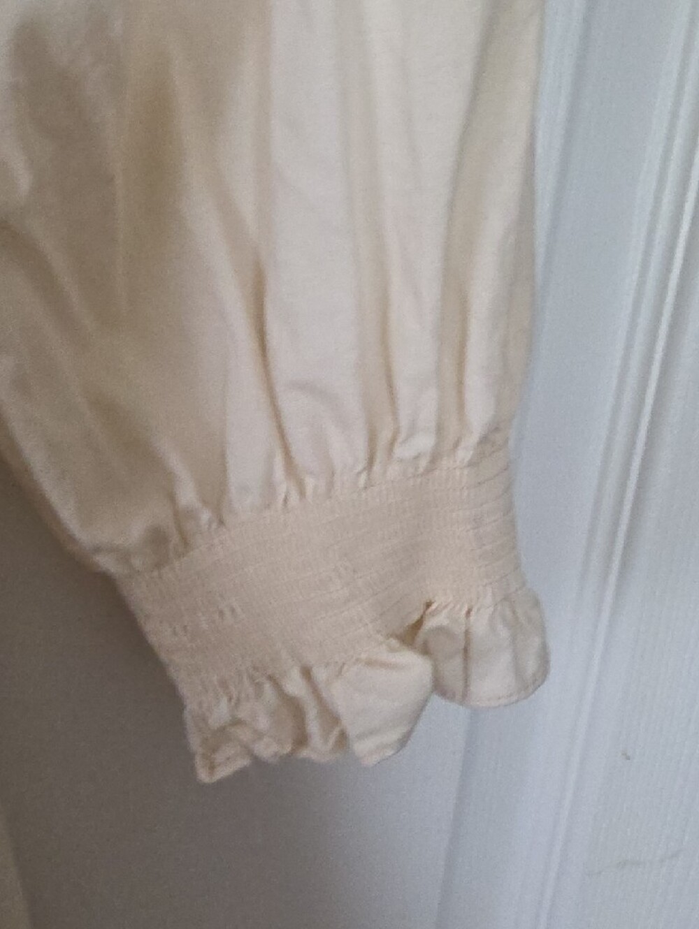 Karlie Cream Smocked Tiered Long Sleeve Dress - Picture 8 of 8